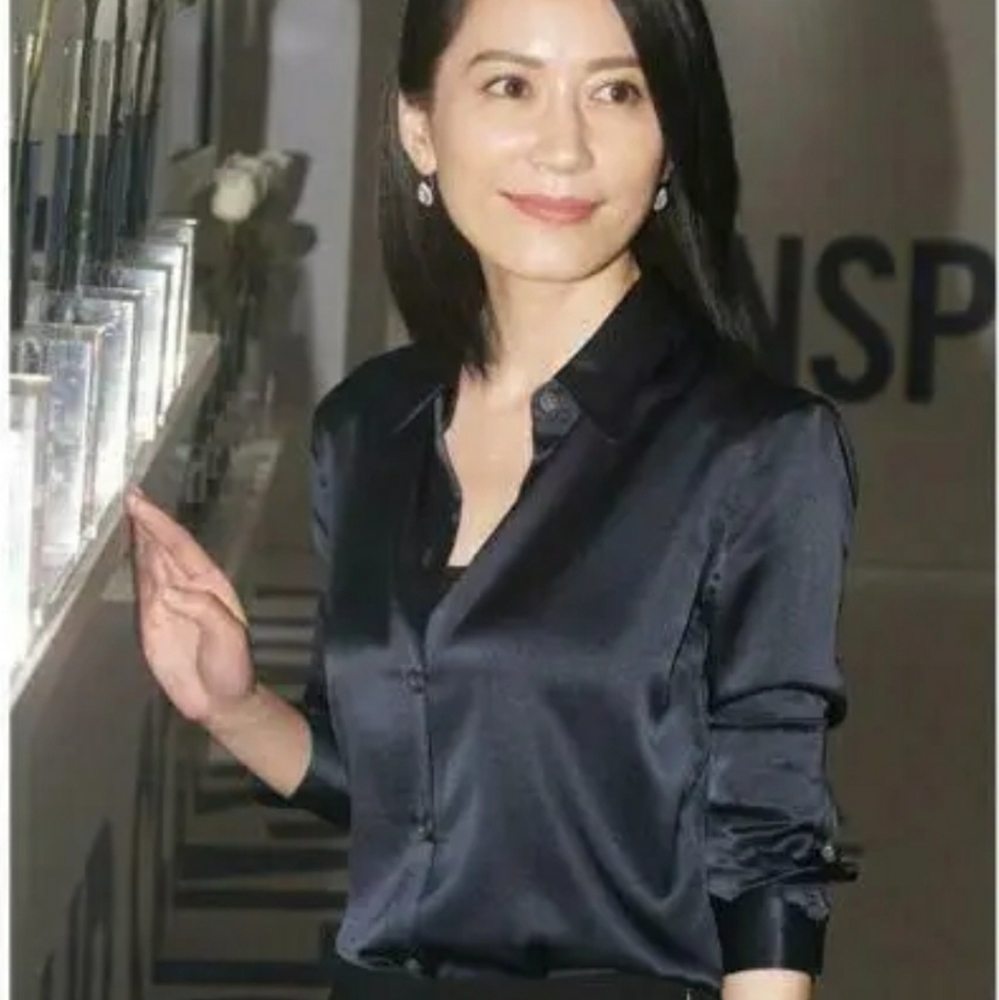 Beineijia Fashion Silk Blouse Black sz XXL